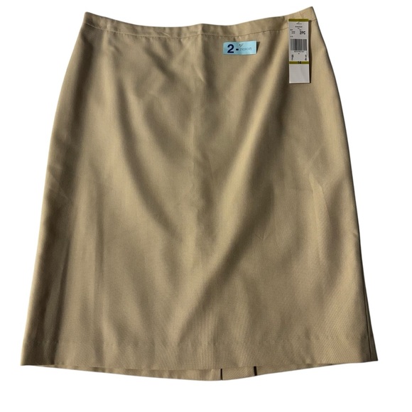VTG Anne Klein 2 Suit Women’s Beige Pencil‎ Skirt Sz 14 NWT** - Picture 1 of 10